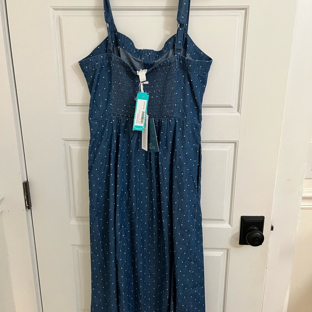 Market & Spruce Blue Polka Dot Dress